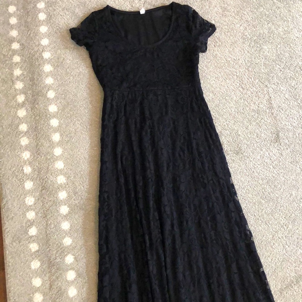 PinkBlush Black Lace Dress